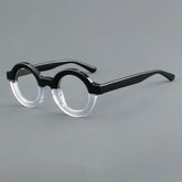 Sean Retro Round Acetate Glasses Frame Round Frames Southood Black Clear